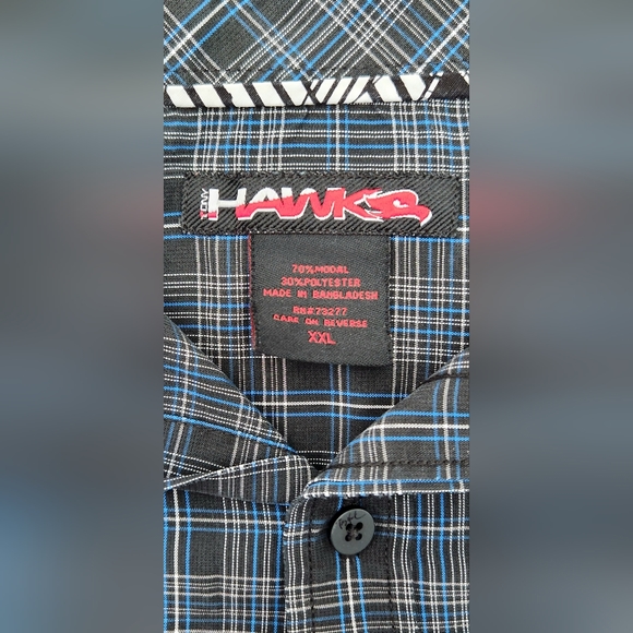 Tony Hawk Men's Plaid Skateboard 🛹  Button-up T Shirt 👕 Size XXL - Picture 3 of 10